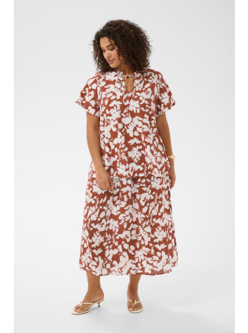 KAFFE curve Kurzarm-Bluse KCevia Regular fit in Henna Chalk Flower