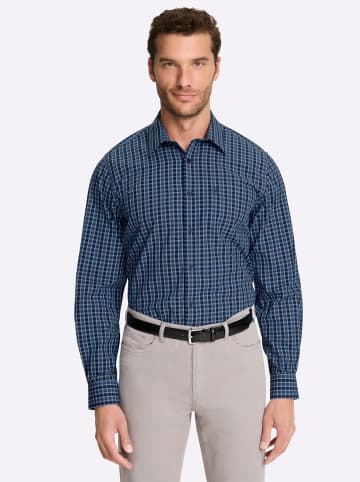 WITT WEIDEN Langarmhemd in marine-jeansblau-kariert