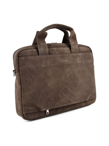 Marc O'Polo Aktentasche Leder 37 cm Laptopfach dark nickle
