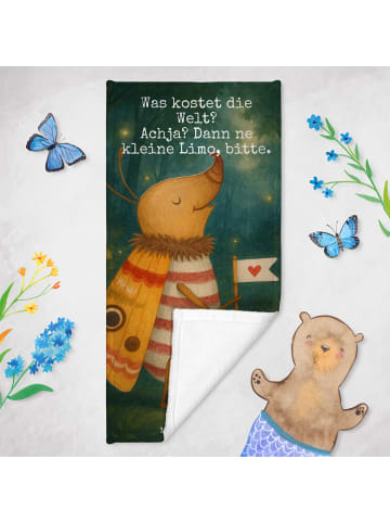 Mr. & Mrs. Panda sporthandtuch Nachtfalter Fähnchen Design mit S... in Gelb Pastell