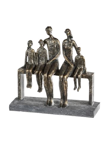 GILDE Skulptur "We are family" in Grau - H. 26 cm