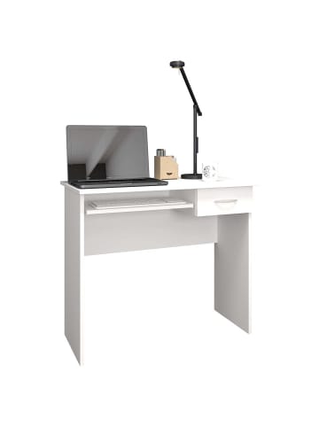 ebuy24 Schreibtisch ArusaL 1 Weiß 85 x 50 cm