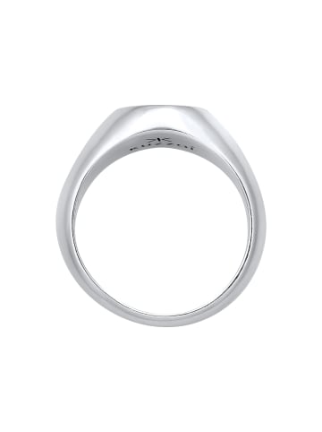 KUZZOI Ring 925 Sterling Silber mit Smiling Face, Smiling Face, Siegelring in Schwarz