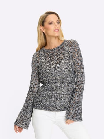 Heine Ajourpullover in schwarz-weiß-gemustert