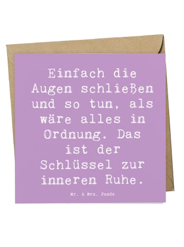Mr. & Mrs. Panda Einladungskarte Spruch Innere Ruhe mit Spruch in Lavendeltraum