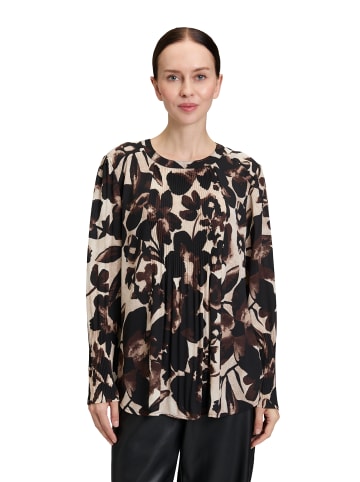 Betty Barclay Schlupfbluse mit Plissee in Beige/Braun