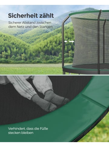 SONGMICS Gartentrampolin Saul in Grün - (H)270 x Ø427 cm