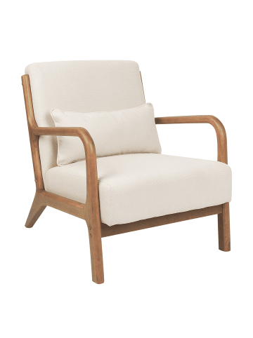 Beliani Sessel SKOVDE in Beige/Braun - (W) 65 x (H) 78 x (L) 80 cm