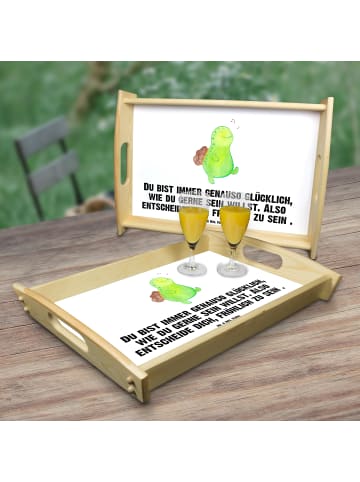 Mr. & Mrs. Panda Servierplatte Schildkröte Pfeifen mit Spruch in Weiß