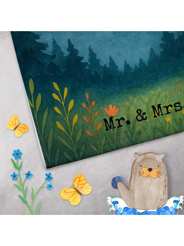 Mr. & Mrs. Panda Mini-Handtuch Pinguin Mond Design ohne Spruch in Weiß