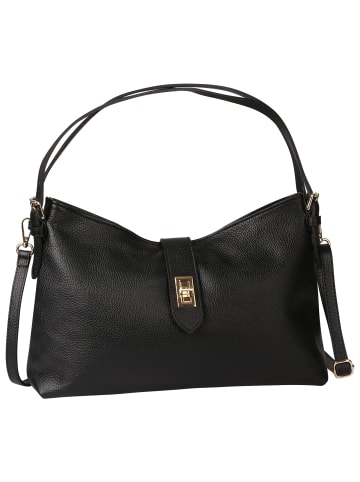 Toscanto Leder Schultertasche Toscanto Tasche schwarz ca. 37cm