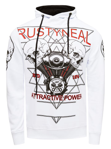 Rusty Neal Sweatshirt mit Rocker-Print in Weiß