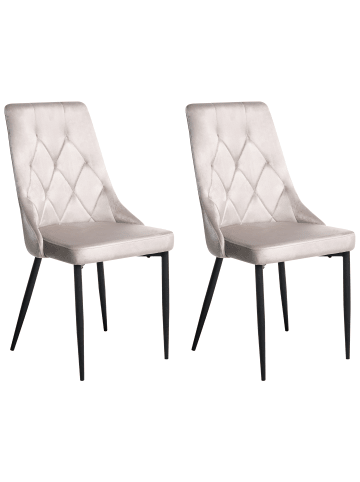 Beliani 2er-Set Esszimmerstuhl AVENIR in Beige/Schwarz