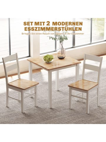 HOMCOM Esszimmerstühle in Eiche 50,5L x 40B x 88,5H cm