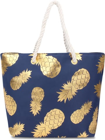 normani Bequeme Sommer-Umhängetasche, Strandtasche in Gold Pineapple