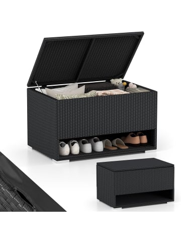 COSTWAY Gartenbox mit Schuhregal in Schwarz