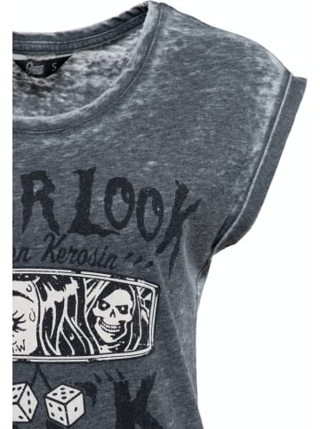 Queen Kerosin Shirt "Never Look Back" in Schwarz