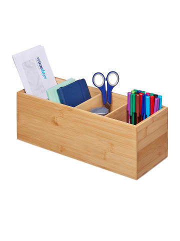 relaxdays Ordnungsbox in Natur - (B)35 x (H)12 x (T)14 cm