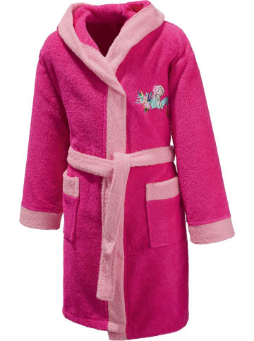Erwin Müller Frottier Kinder-Bademantel mit Kapuze in pink