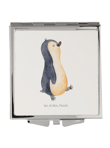 Mr. & Mrs. Panda Klappspiegel Pinguin mHerzieren ohne Spruch in Weiß
