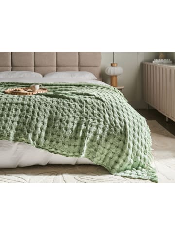 Beliani Tagesdecke BERE in Grün - (W) 200 x (H) 1 x (L) 220 cm