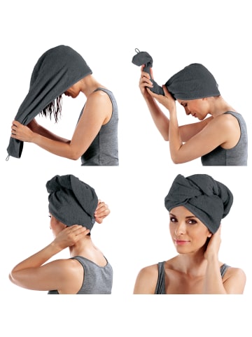 Erwin Müller Frottier Turban 2er-Pack in anthrazit