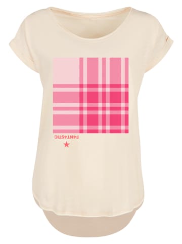 F4NT4STIC Long Cut T-Shirt Karo Pink in Whitesand