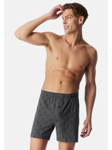 Schiesser Boxershorts Single Jersey in Grau / blau