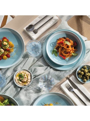 like. by Villeroy & Boch 6er Set Pastaschalen Perlemor Aqua ø 22,2 cm blau in blau