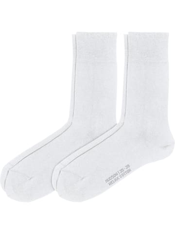 Hudson Baumwolle Socken mit Softbund 2 Paar Relax Cotton in weiß