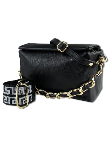 Toscanto Leder Umhängetasche, Citytasche Toscanto Tasche schwarz ca. 25cm