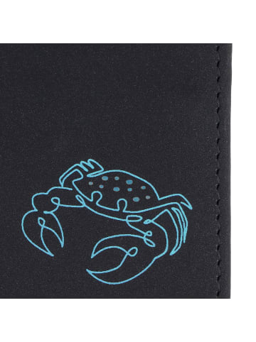 oxmox New Cryptan Geldbörse RFID Schutz 11 cm schwarz-crab 2.0 cyan