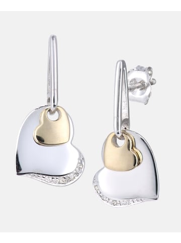 Diamant L'éternel Ohrringe aus 375 Gelbgold mit Diamant Herz-Design