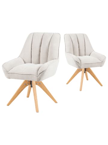 DUBI Möbel 2er-Set: Drehstuhl Mika-Lio in Creme - (B)60 x (H)88 x  (T)68 cm