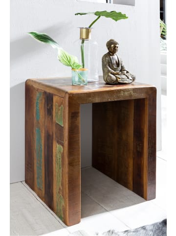 KADIMA DESIGN Beistelltisch | Massivholz, 45x40x55cm, Shabby-Chic