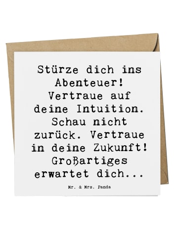 Mr. & Mrs. Panda Grußkarte Spruch Tapferkeit und Intuition mit S... in Weiß