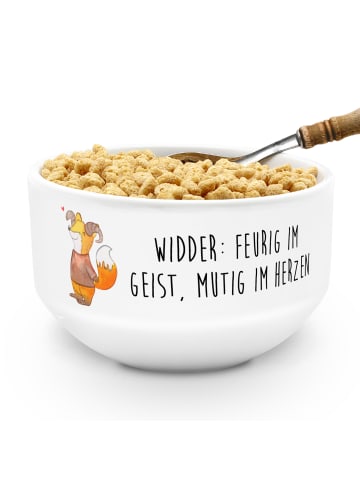 Mr. & Mrs. Panda Obstschale Widder Astologie mit Spruch in Weiß