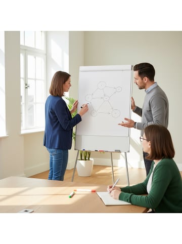Flipchart Whiteboard in Weiß - (B)70 x (H)100 cm