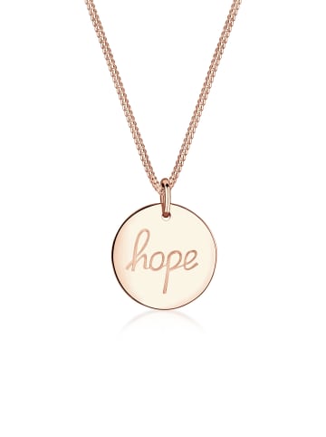 Elli Halskette 925 Sterling Silber Hope-Schriftzug in Rosegold