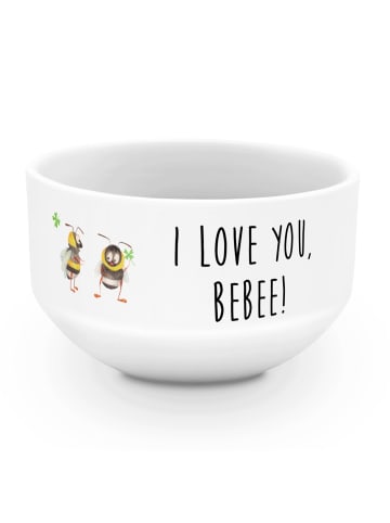 Mr. & Mrs. Panda schale Bienen Paar mit Spruch in Weiß