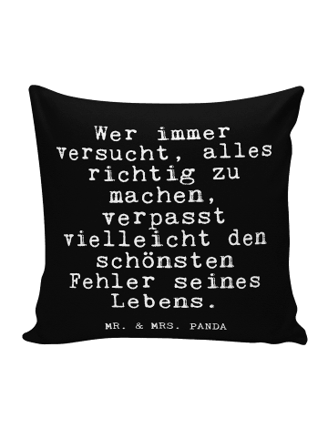 Mr. & Mrs. Panda Kopfkissen Wer immer versucht, alles... mit Spruch in Schwarz