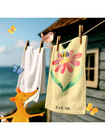 Mr. & Mrs. Panda Handtuch Klein Hummel Blume ohne Spruch in Gelb Pastell