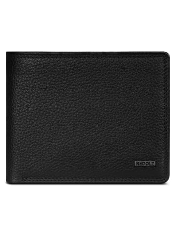 Redolz Leather Essentials QF Geldbörse RFID Leder 12 cm ausklappbar all black