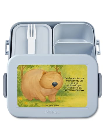 Mr. & Mrs. Panda MEPAL Bentobox Wombat Design mit Spruch in Blau Pastell