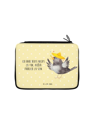 Mr. & Mrs. Panda Mäppchen Rabe Sombrero mit Spruch in Gelb Pastell
