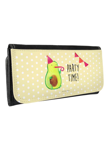 Mr. & Mrs. Panda Wallet Avocado Party Zeit mit Spruch in Gelb Pastell