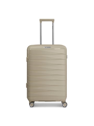 Franky London 4 Rollen Trolley M 65 cm mit Dehnfalte in beige