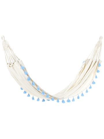 Beliani 2-tlg Hängematte VERCELLI in Beige/Blau