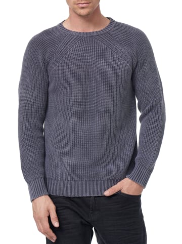 Rusty Neal Verwaschener Strick Pullover im Vintage Look in Anthrazit