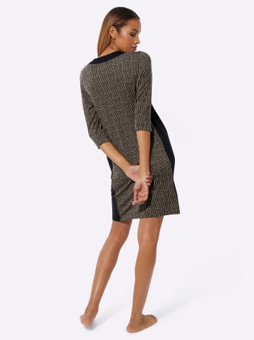 creation L Nachthemd in schwarz-camel-bedruckt